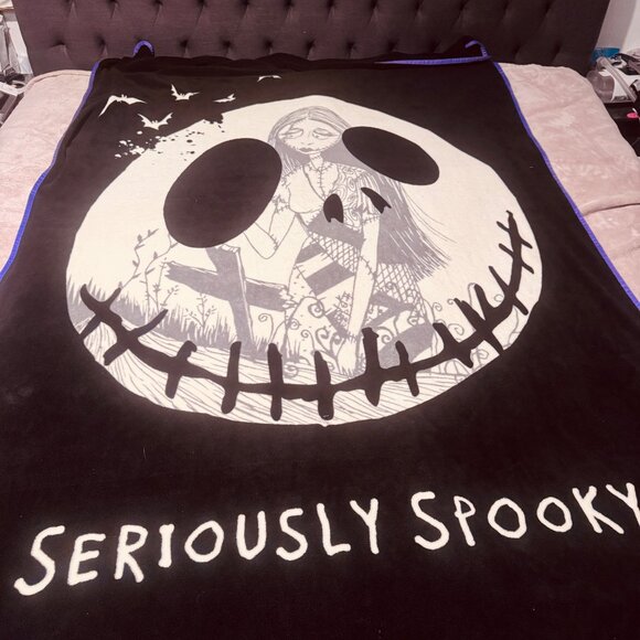 Nightmare Before Christmas Super Soft Fleece Plush Blanket Jack skeleton king 5 - Picture 1 of 6